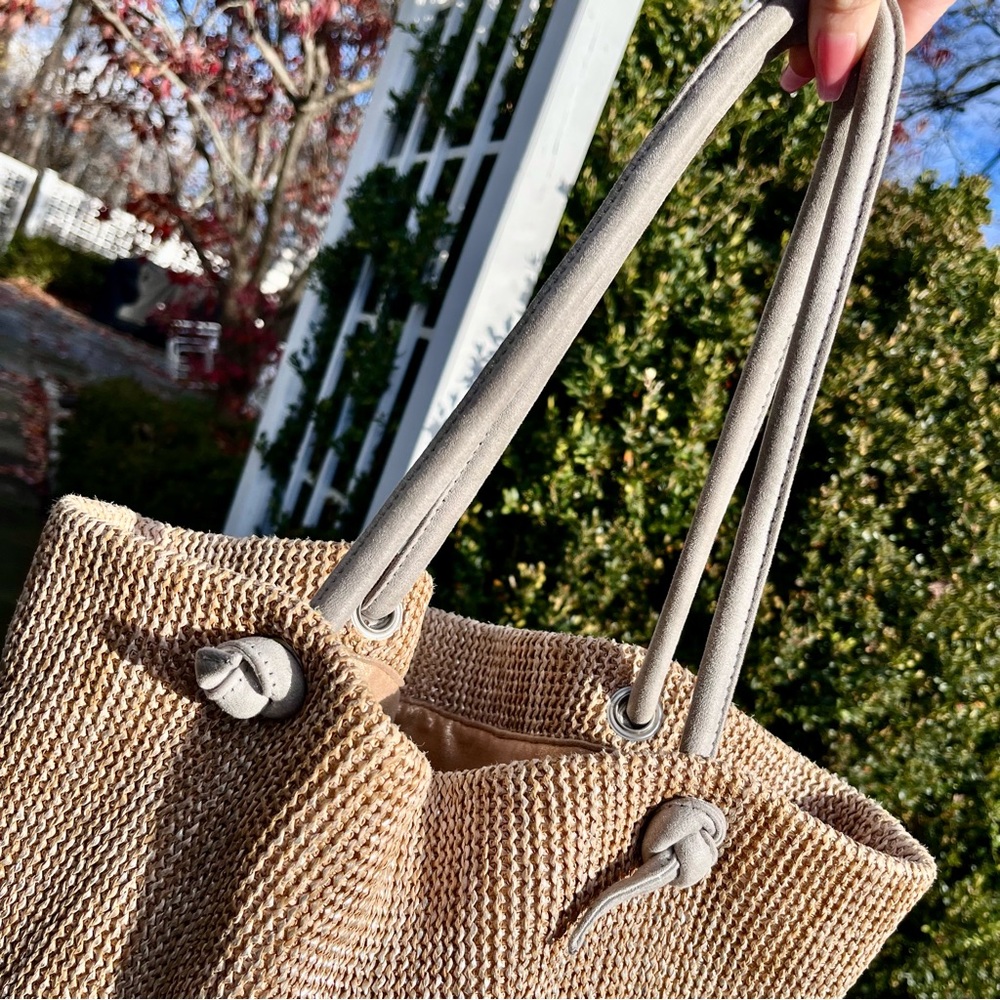 Monserat De Lucca Women’s Large Mafalda Shopper Tote Bag — Natural & Silver - Picture 8 of 12